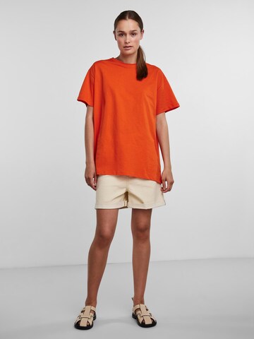 PIECES Oversized Shirt 'Rina' in Orange