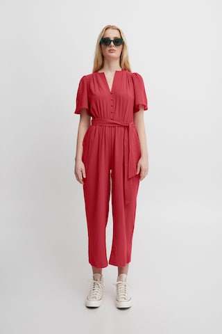 ICHI Jumpsuit 'Gitty' in Red: front