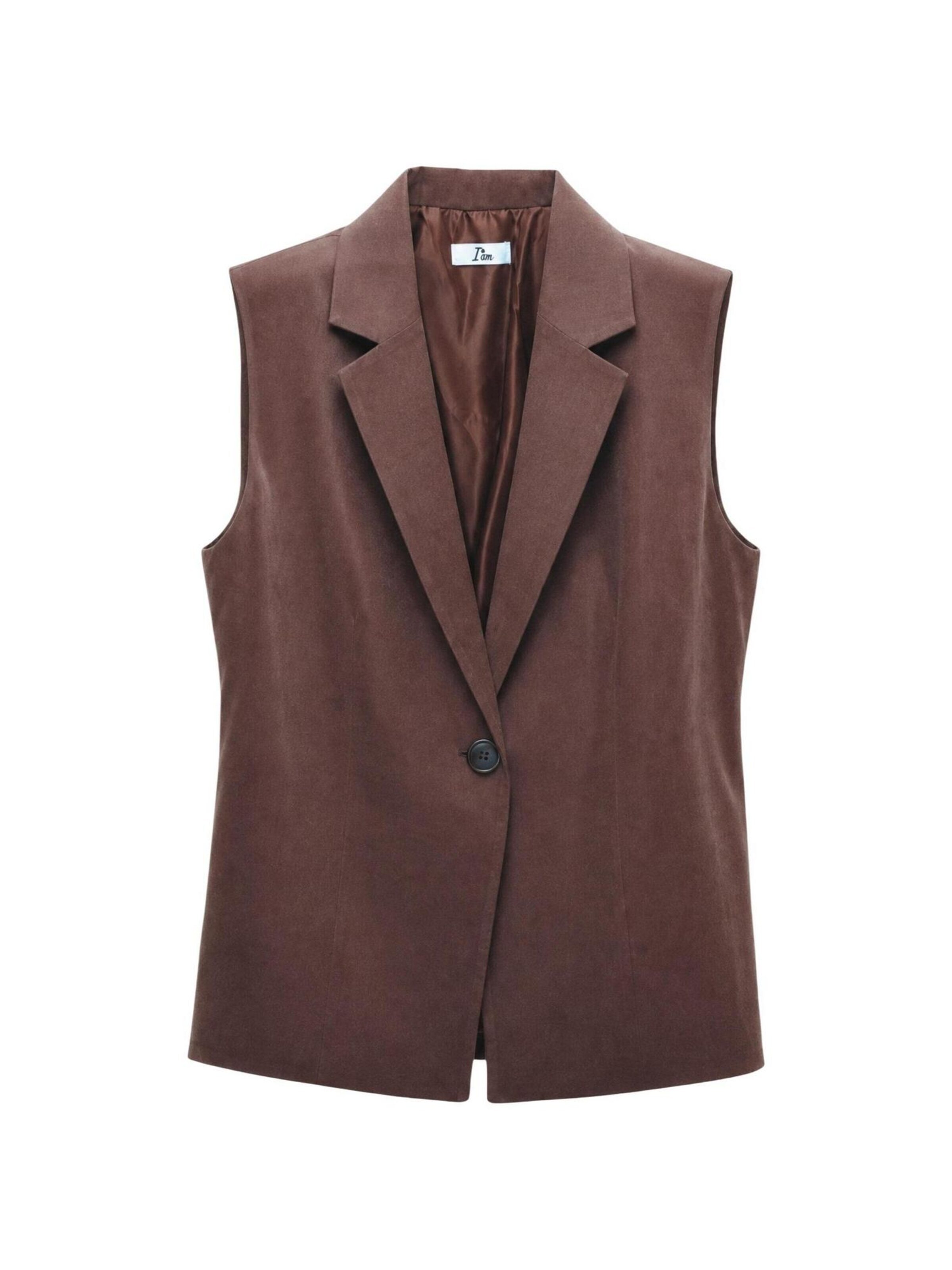 I AM Gilet 'Monopetto' in Bruin: voorkant