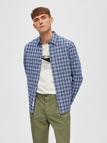 SELECTED HOMME Regular Fit Skjorte 'Regadi' i blå: forside