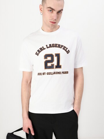 balta Karl Lagerfeld Marškinėliai