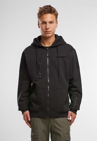 Brandit - Sudadera con cremallera en negro: frente