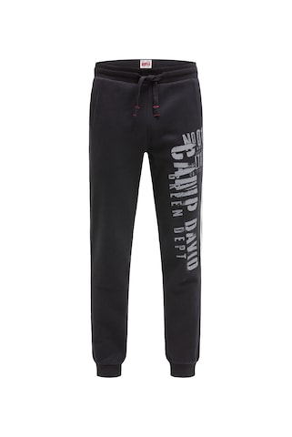 CAMP DAVID Regular Jogginghose mit Seitentapes und Logo Prints in Schwarz: Vorderseite