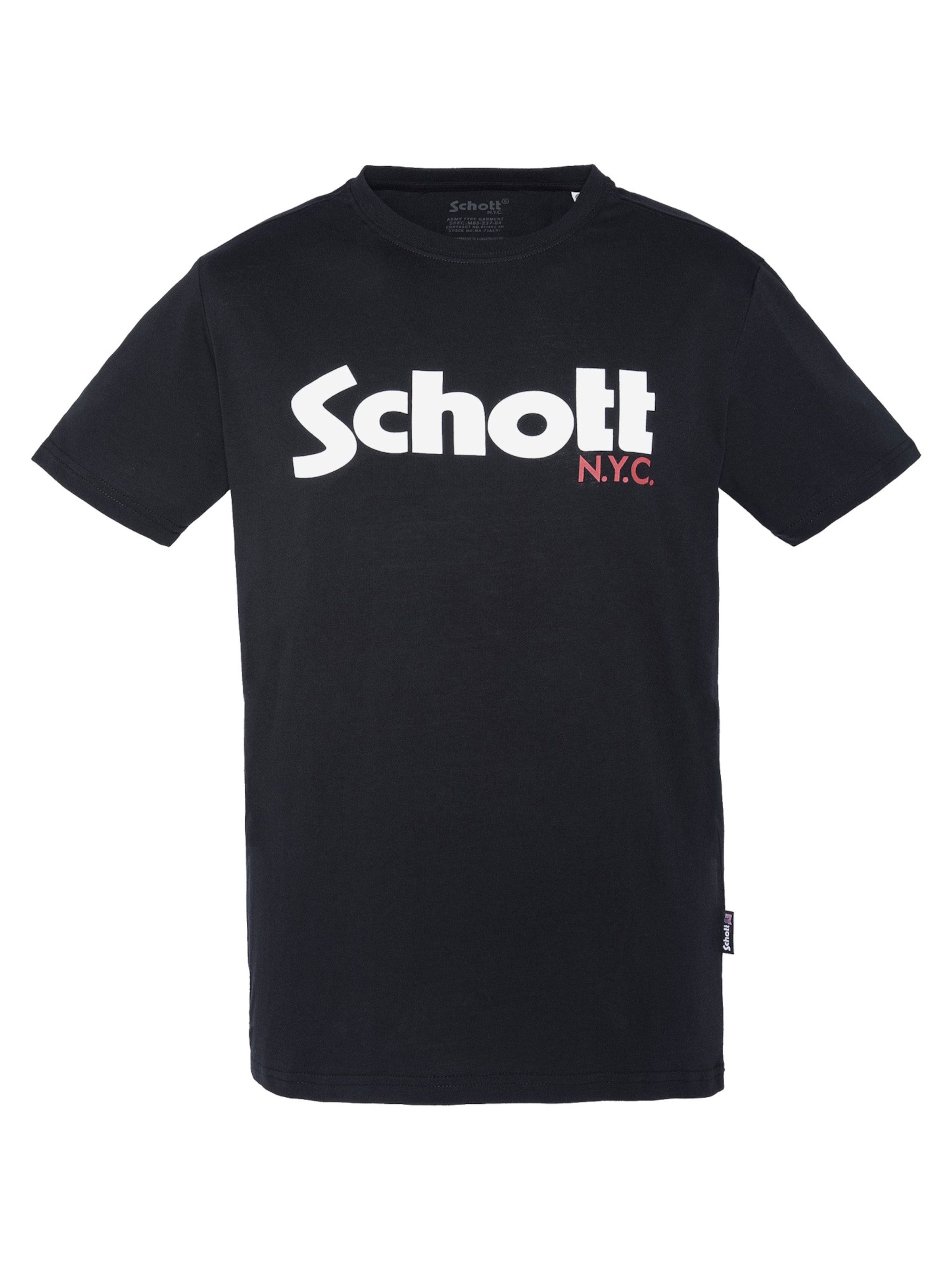 Maglietta di Schott NYC in nero: frontale