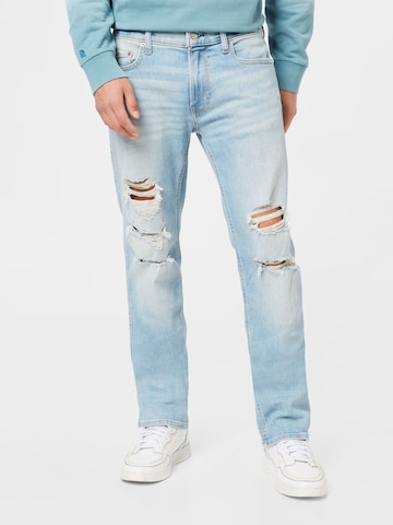 Coupe slim Jean HOLLISTER en bleu : devant