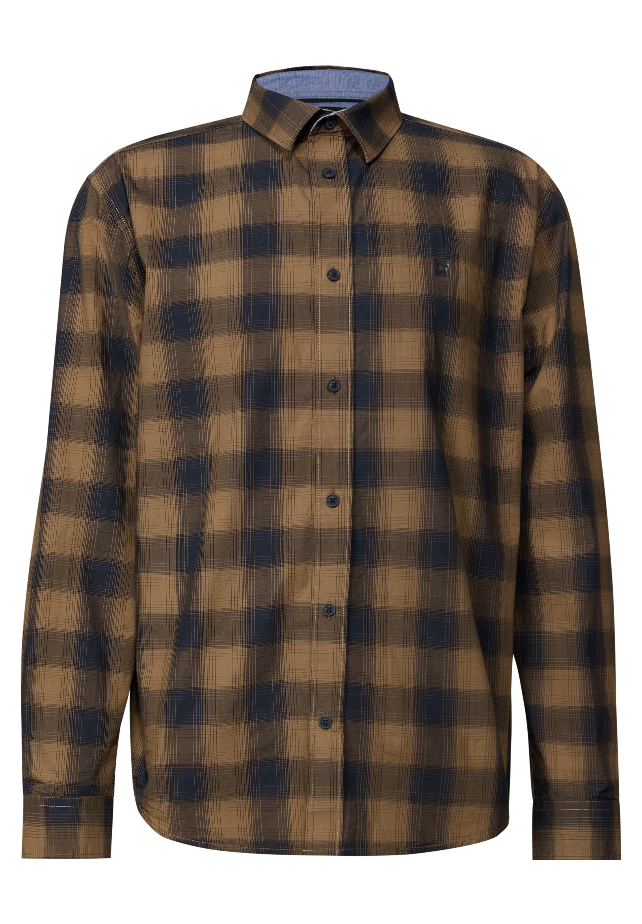 Street One MEN Regular Fit Hemd in Braun: Vorderseite