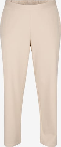 Zizzi Broek 'Maddie' in Beige: voorkant