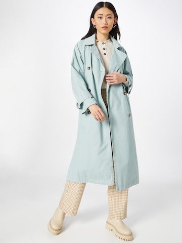 Monki Between-seasons coat in Blue