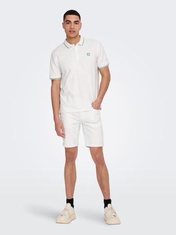 Only & Sons Normalny krój Spodnie 'Ply' w kolorze biały