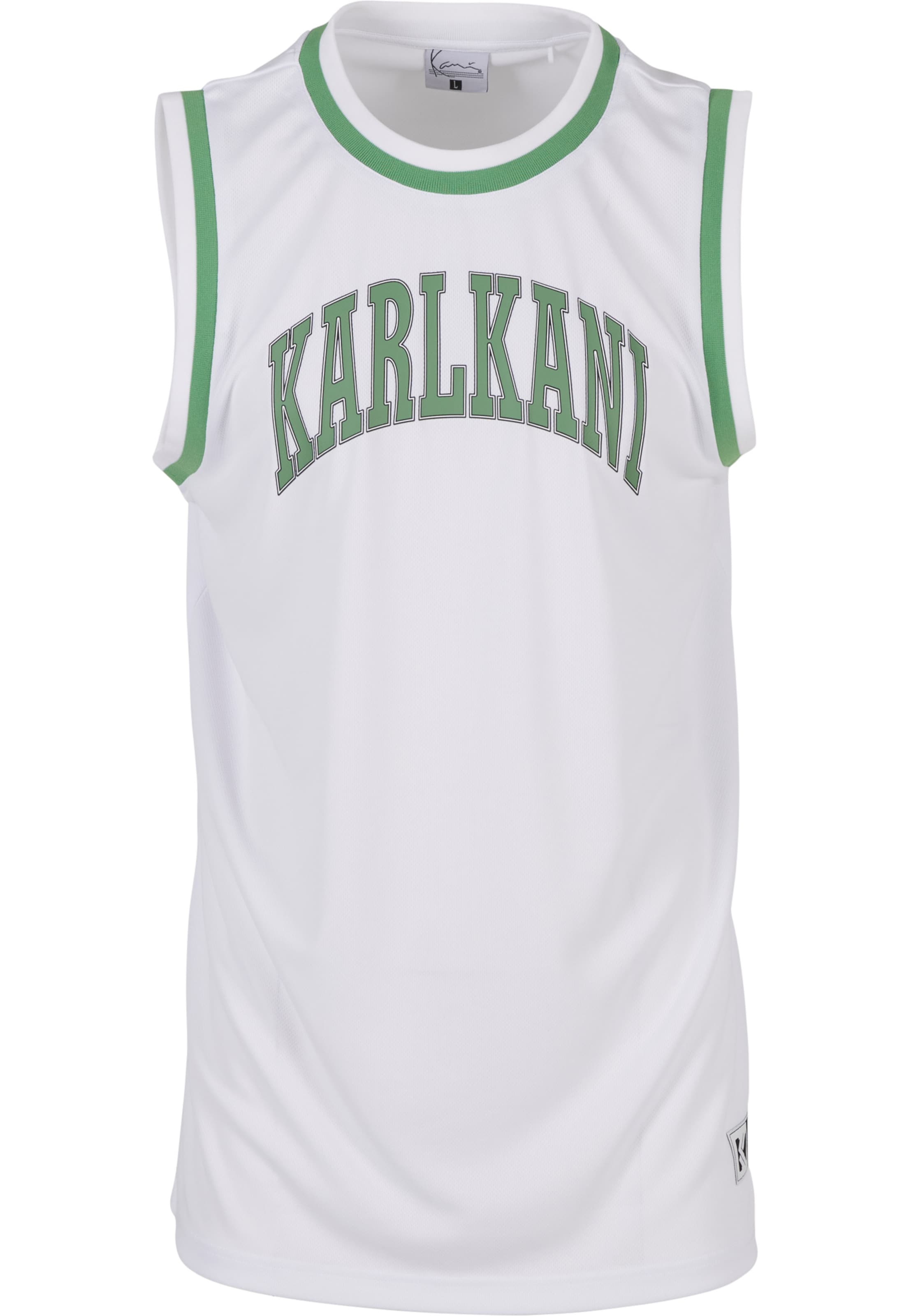 Maglia funzionale 'Sport College' di Karl Kani in bianco: frontale