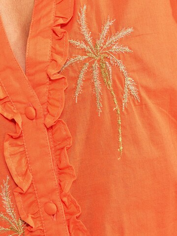 Chemisier love & roses en orange