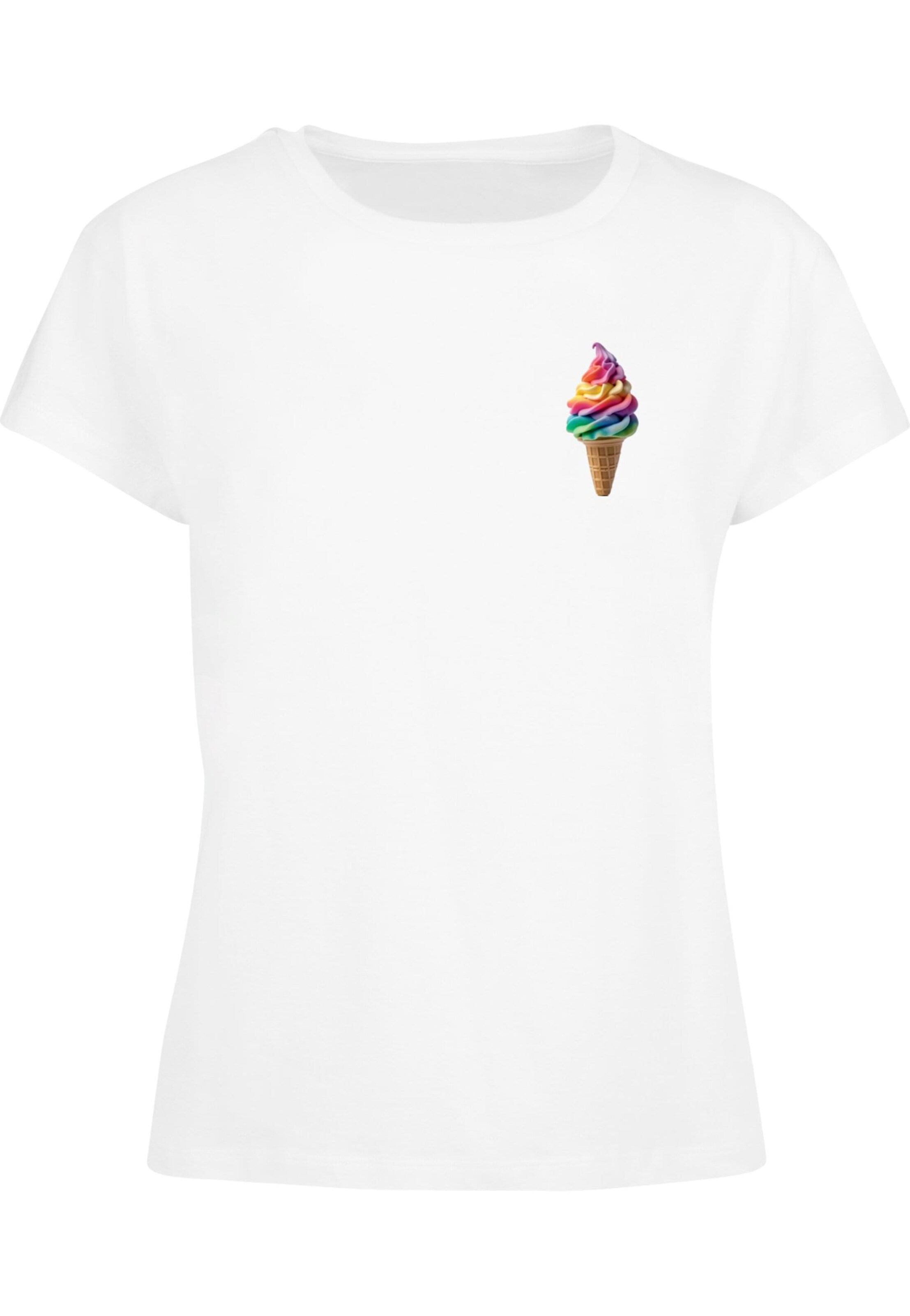 Merchcode T-Shirt 'Pride Scoops' in Weiß: Vorderseite