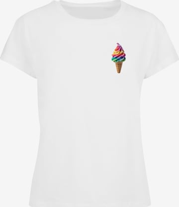 Merchcode T-Shirt 'Pride Scoops' in Weiß: Vorderseite