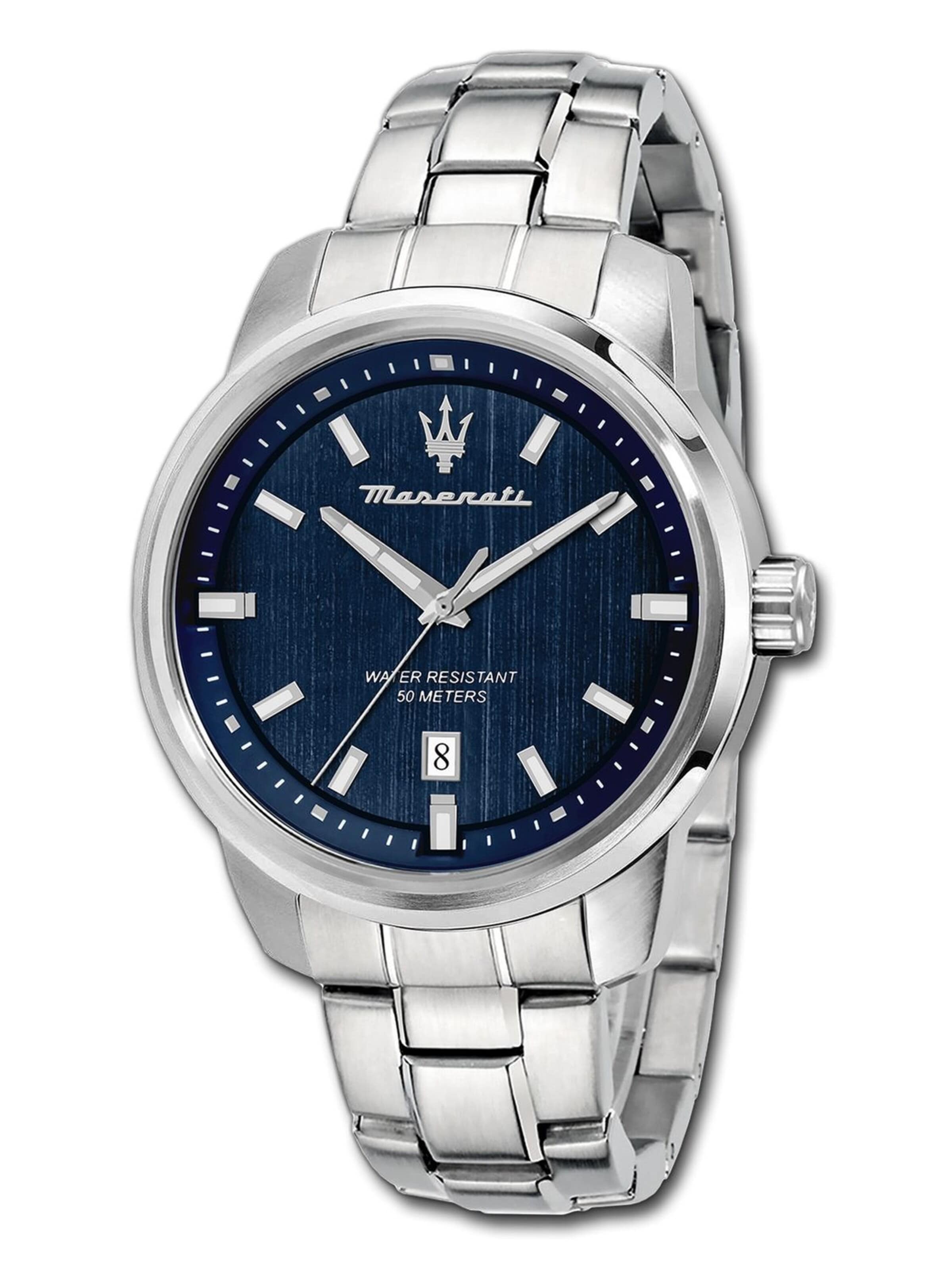 Maserati - Reloj analógico en plata: frente