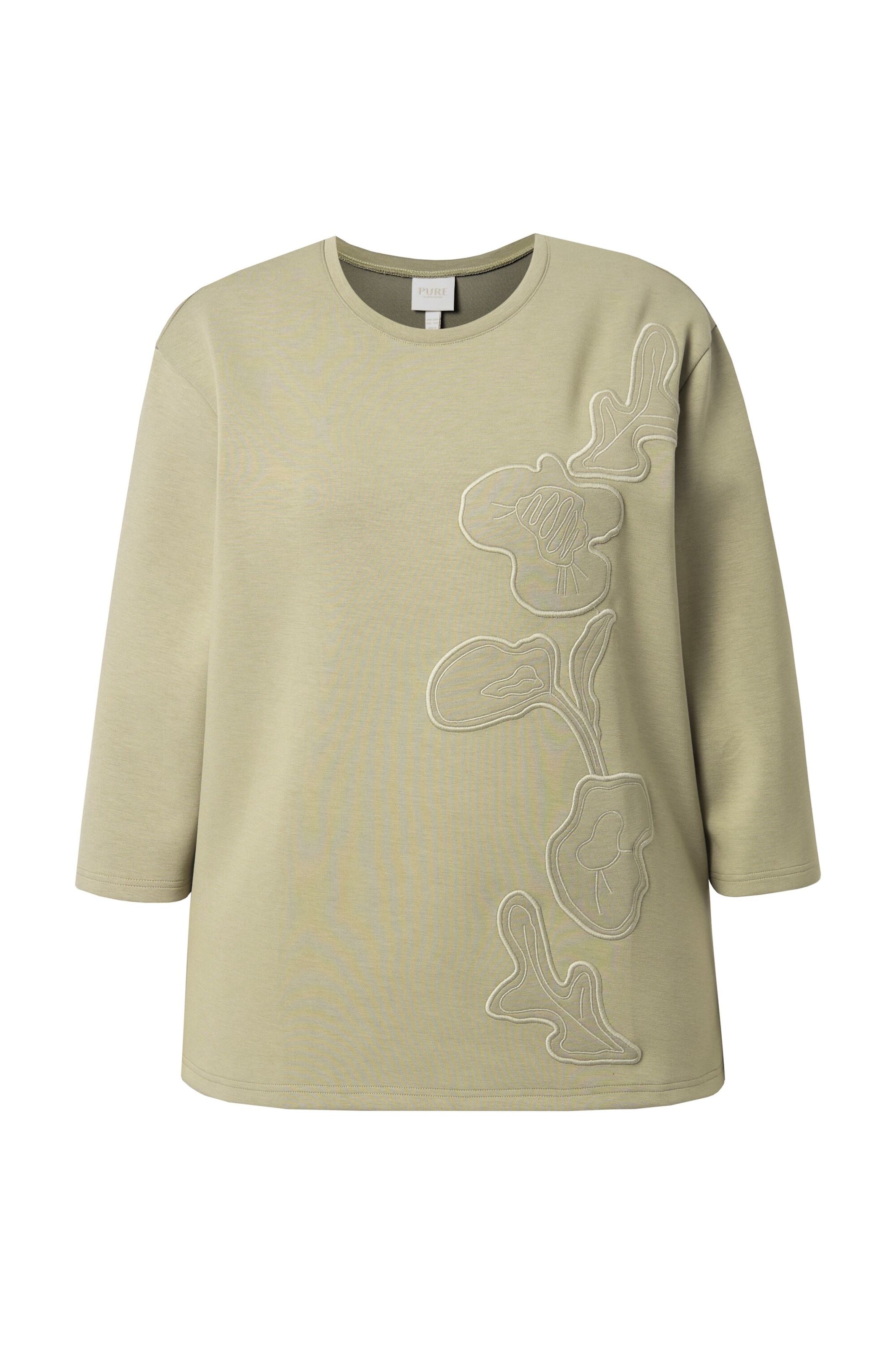 Ulla Popken Sweatshirt in Groen: voorkant