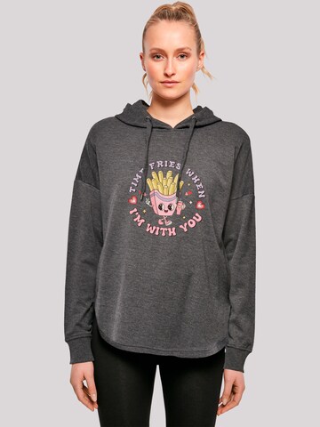 F4NT4STIC Sweatshirt 'Time Fries When I Am With You Valentinstag' in Grau: Vorderseite