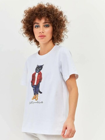 Cat e Lolette Shirt 'Country Cat'‌‌‌‌‌‌‌‌‌‌ in Weiß: Vorderseite