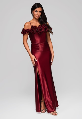 Ombre Avondjurk 'Dorotea' in Rood: voorkant