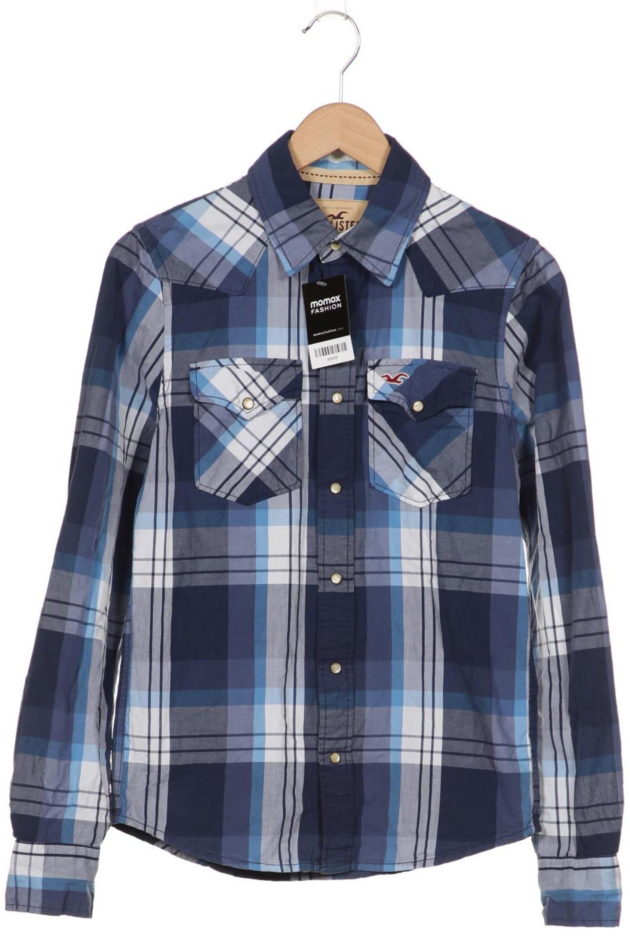 HOLLISTER Button Up Shirt in S in Blue: front