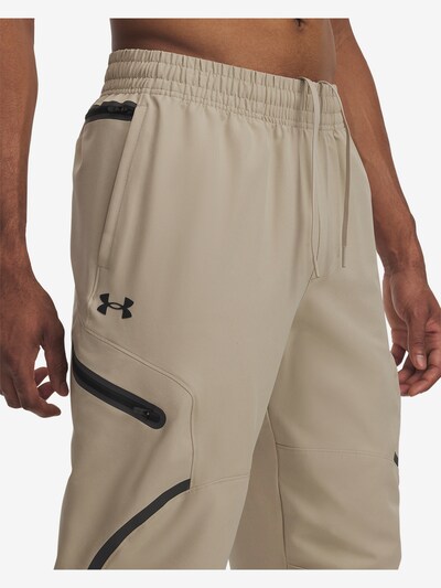 UNDER ARMOUR Sports trousers 'Unstoppable' in L/Regular in Cappuccino / Black, Item view