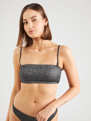 Calvin Klein Swimwear Bandeau Bikini Top in Black: front