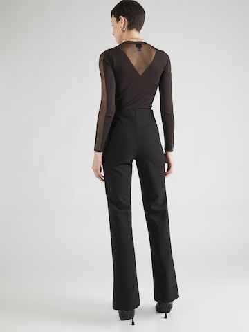 River Island Flared Pleat-Front Pants in Black