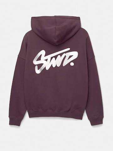 Pull&Bear Sweatshirt 'STWD' in Purple