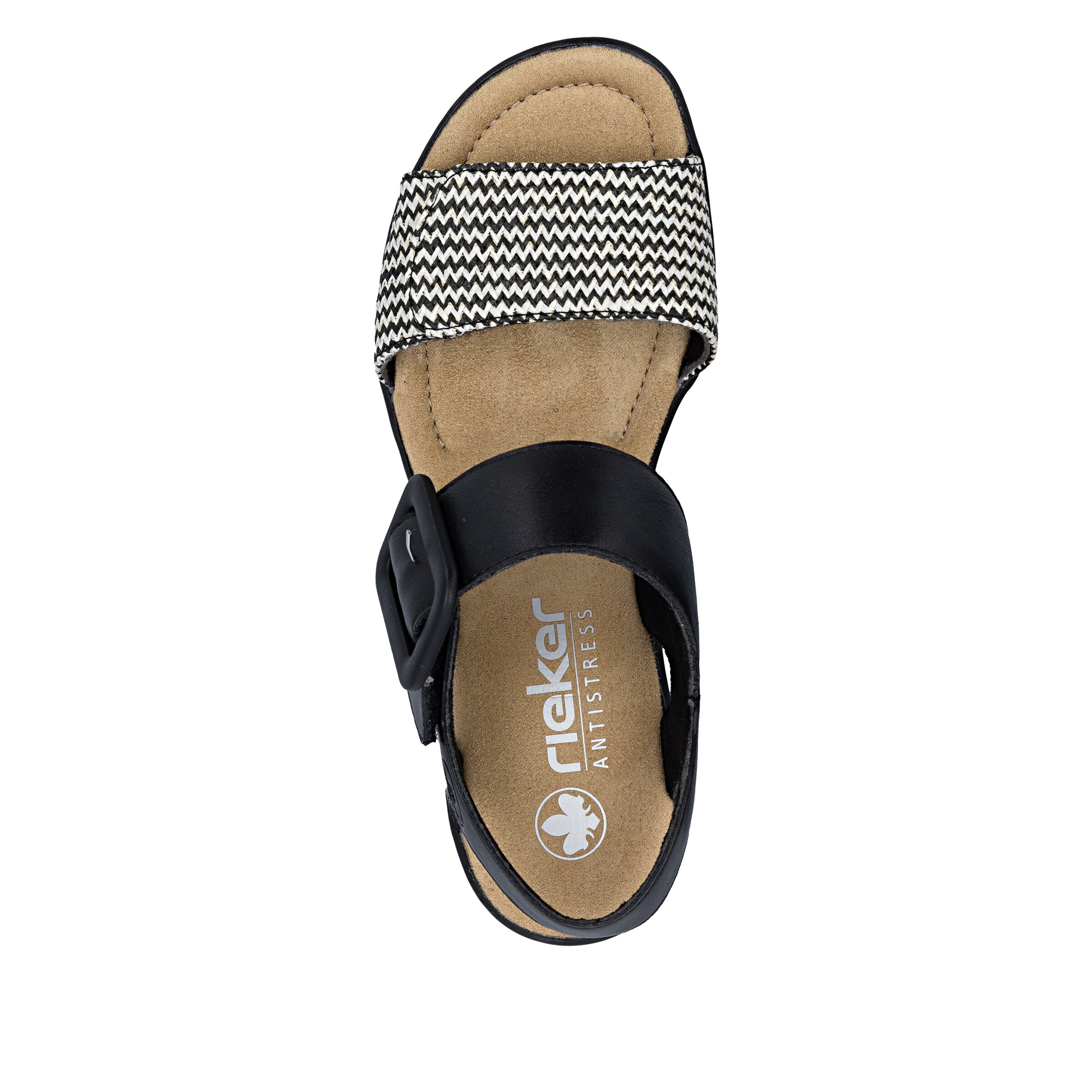 Sandales à lanières '68172' Rieker en noir