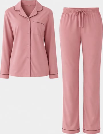 Pigiama 'Leafletic Women’s Nightwear Long set' di LEAFLETIC in rosa: frontale