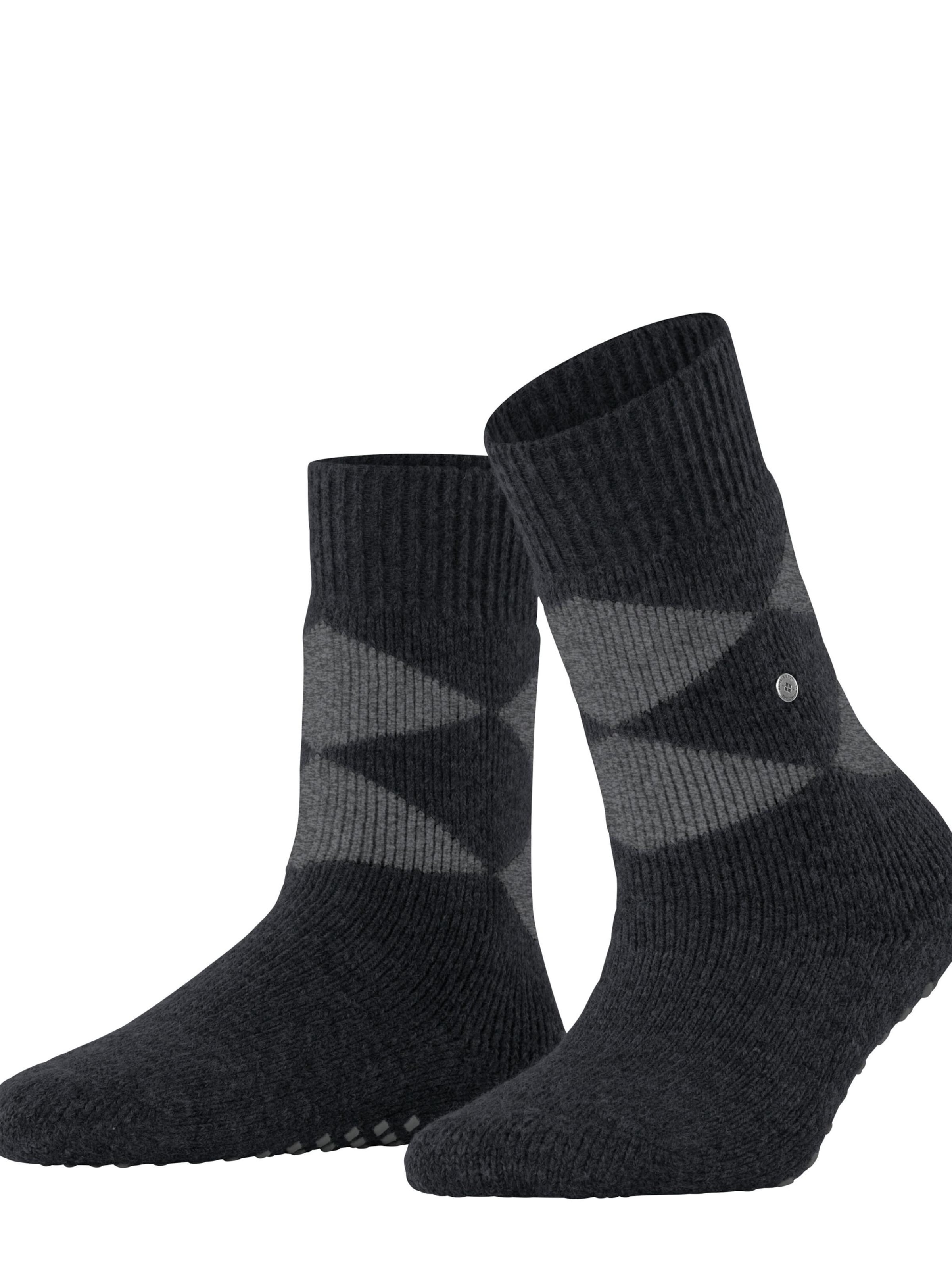 BURLINGTON Socken 'Cosy Argyle'‌‌‌‌ in Schwarz: Vorderseite