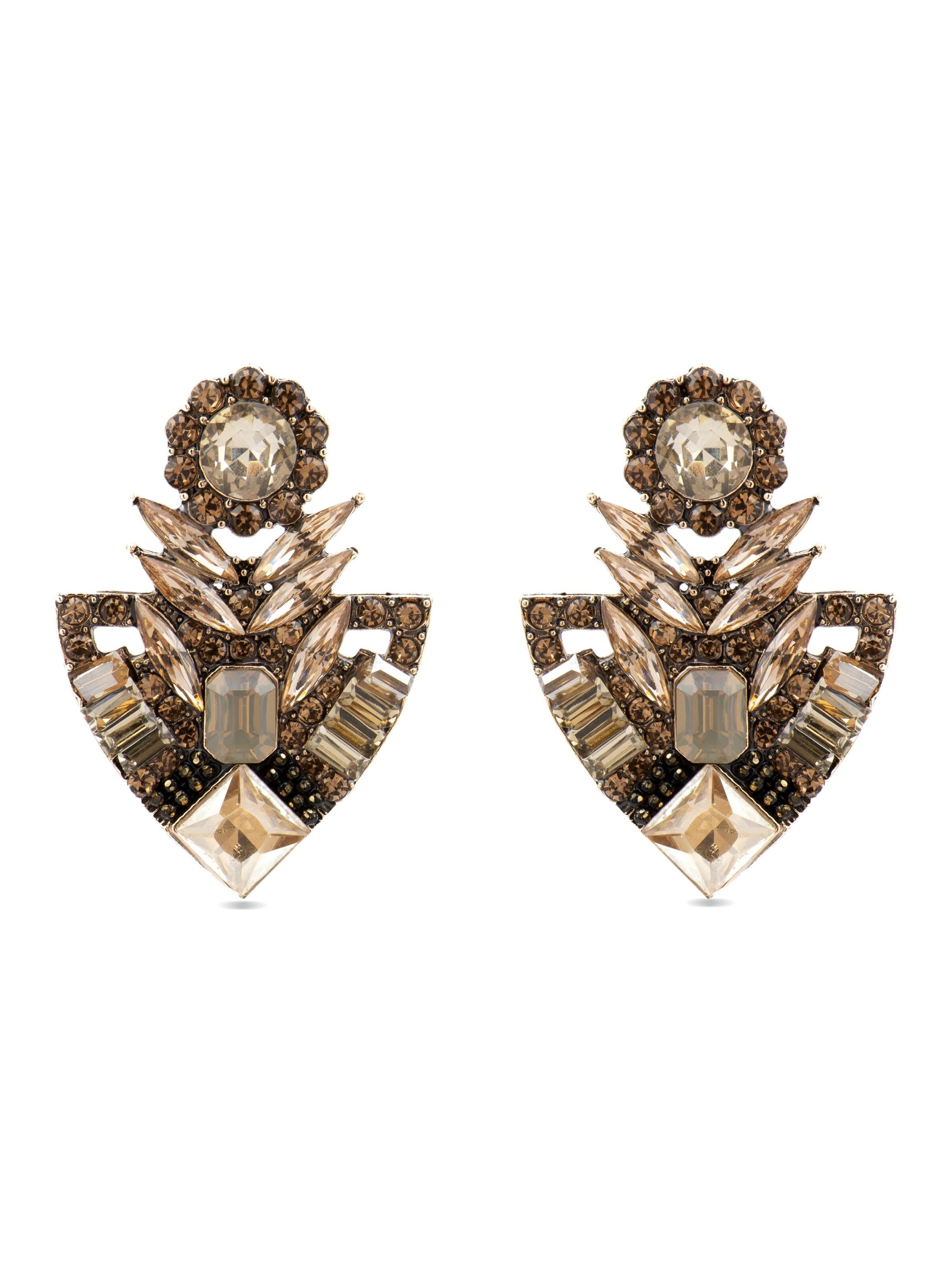 Luxenter Earrings 'Gothka' in Brown: front