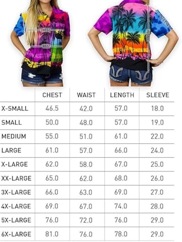 King Kameha Blouse 'Beach' in Mixed colours