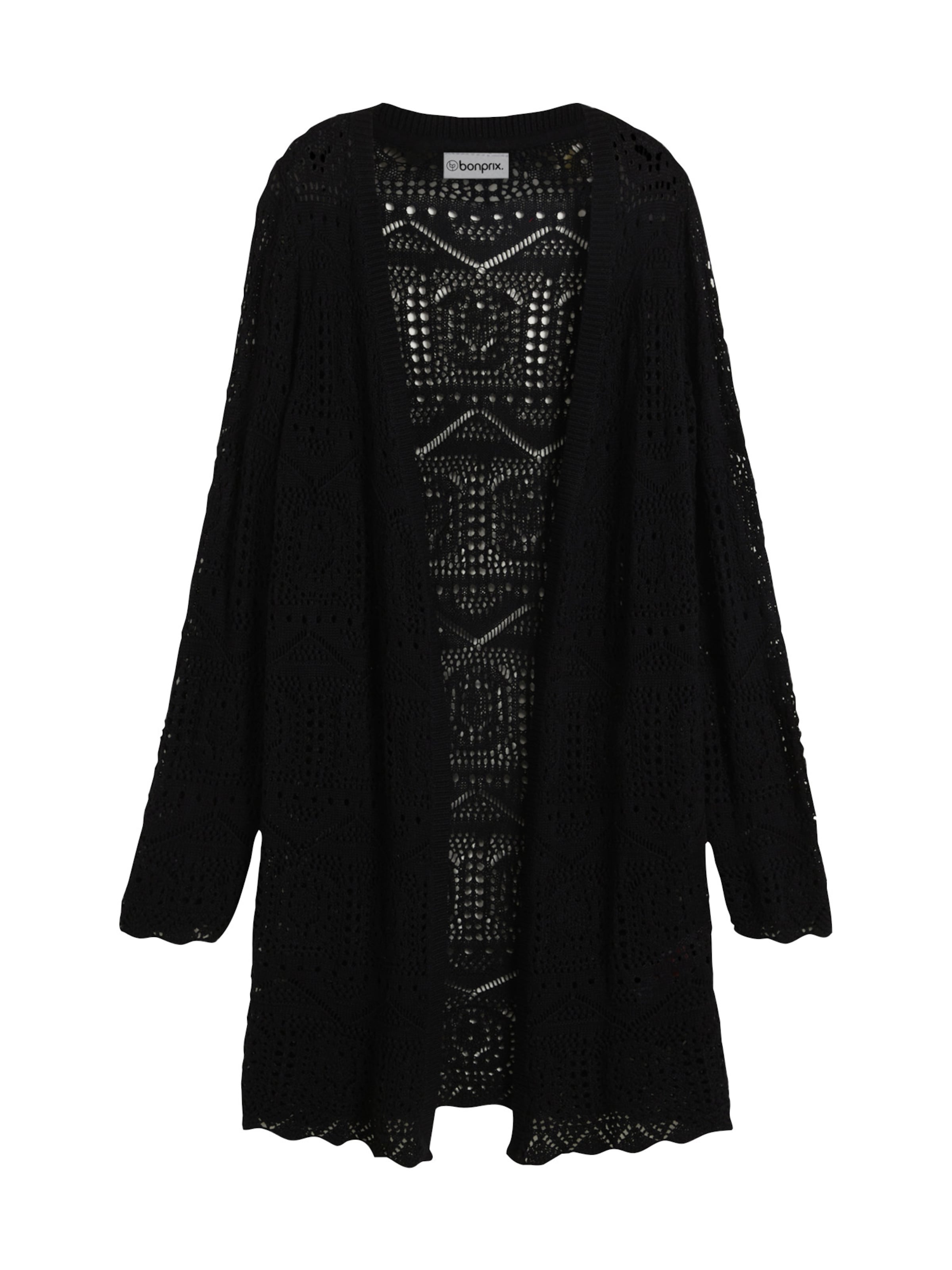bonprix Strickjacke in Schwarz: Vorderseite