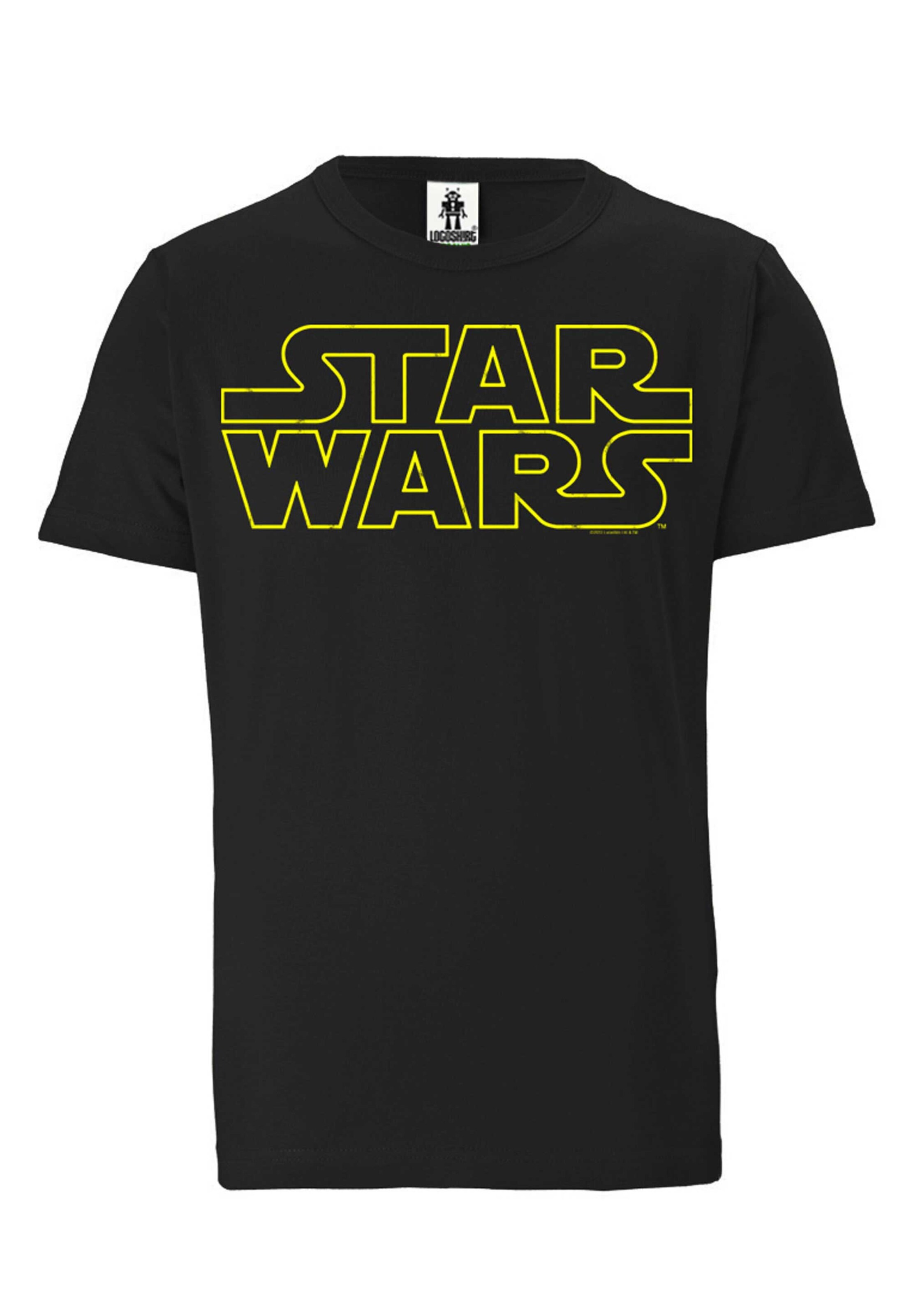 LOGOSHIRT Shirt 'Star Wars - Logo' in Black: front