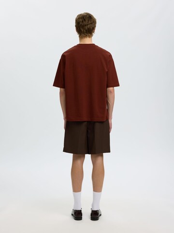 SELECTED T-Shirt 'SLHOscar' in Rot
