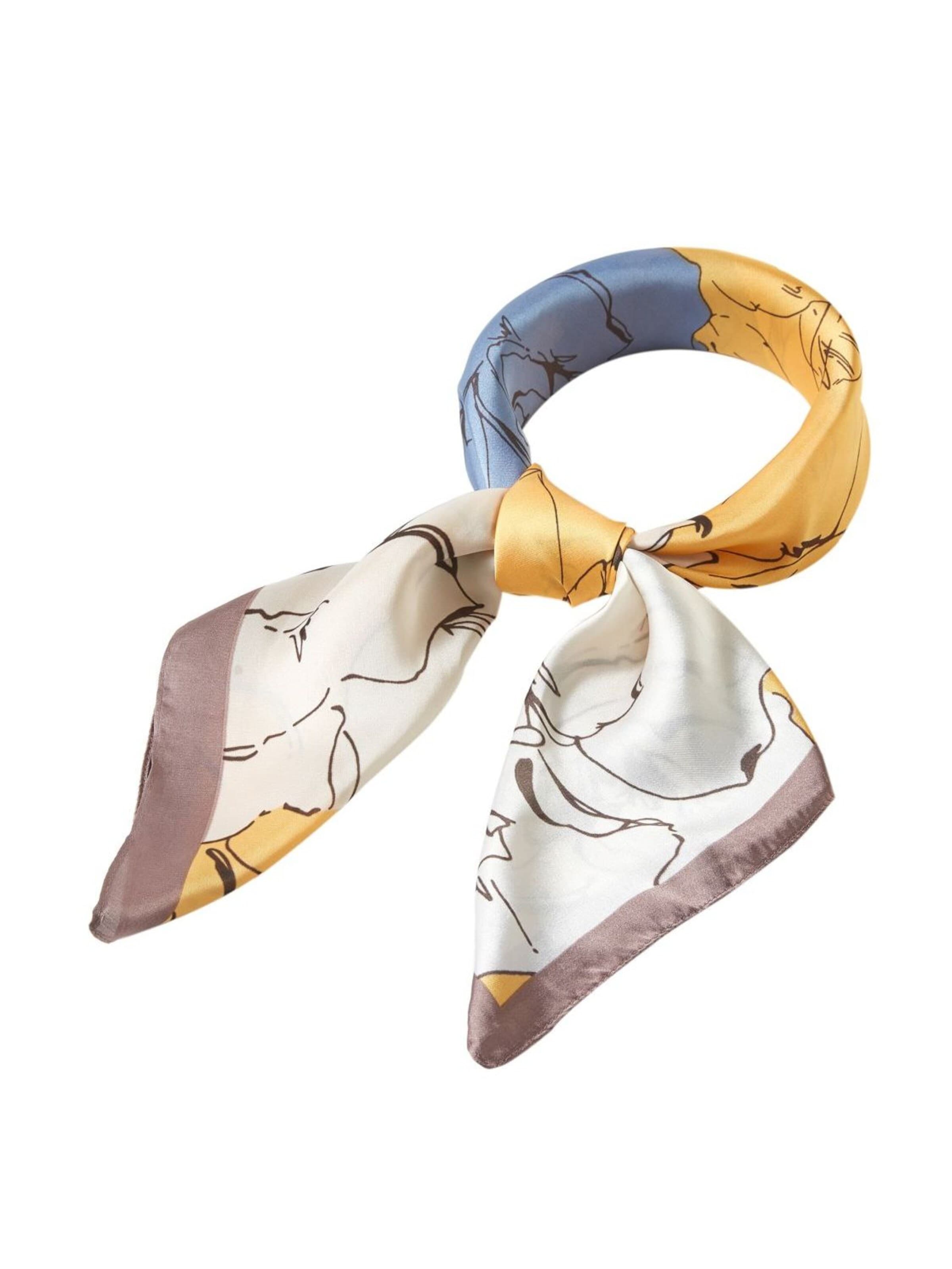 alberto cabale Scarf 'Bigflower Cléo' in Yellow