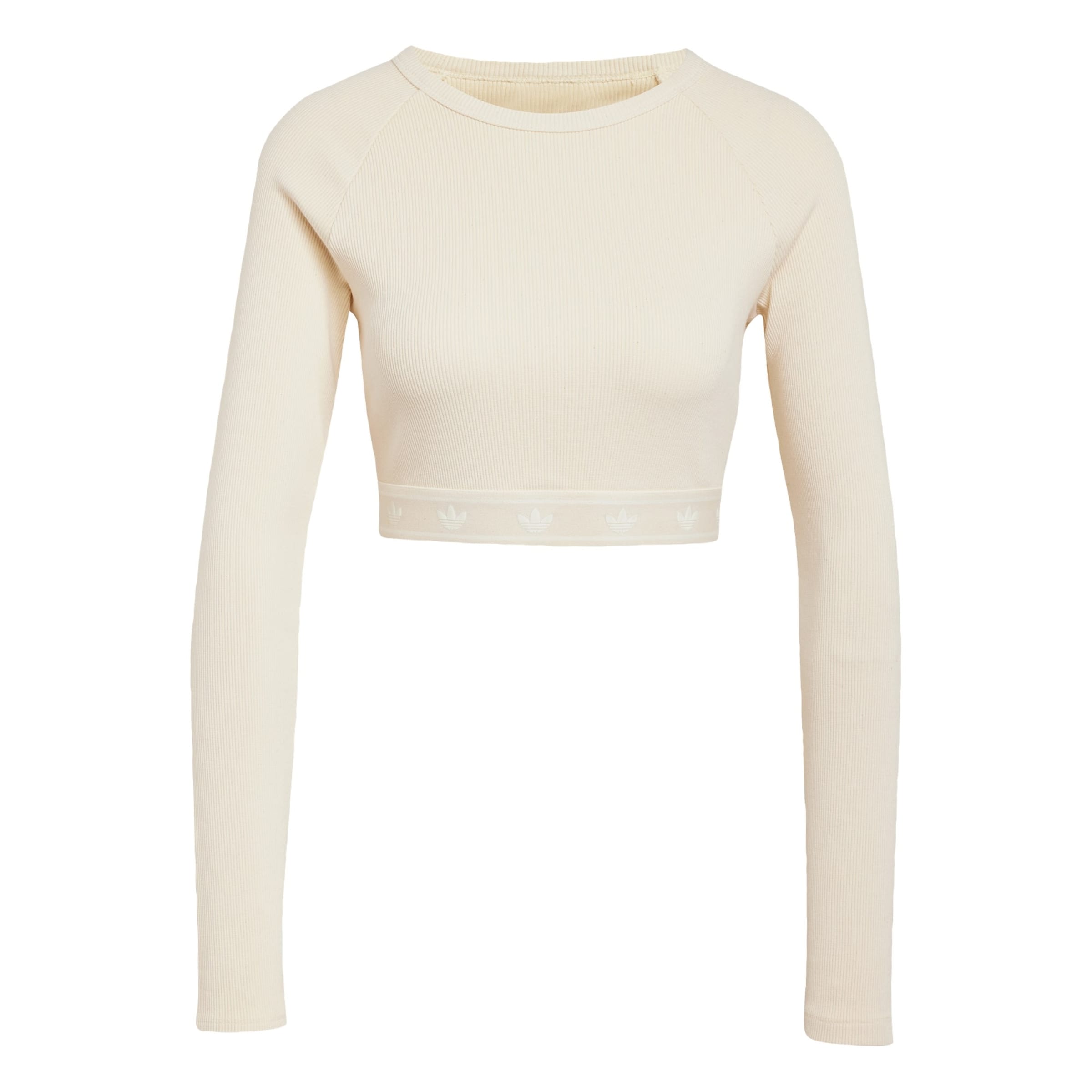 ADIDAS ORIGINALS Koszulka 'Ribbed Long Sleeve Crop' w kolorze beżowy: przód