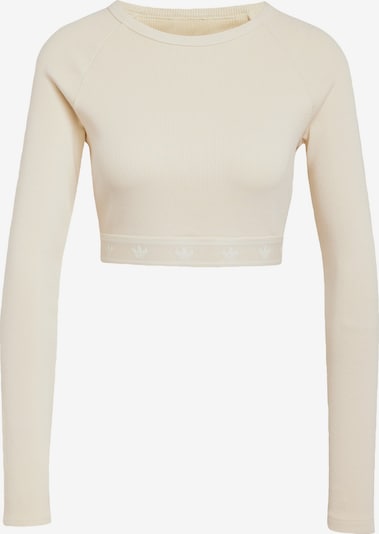 Marškinėliai 'Ribbed Long Sleeve Crop' iš ADIDAS ORIGINALS, spalva – kremo, Prekių apžvalga