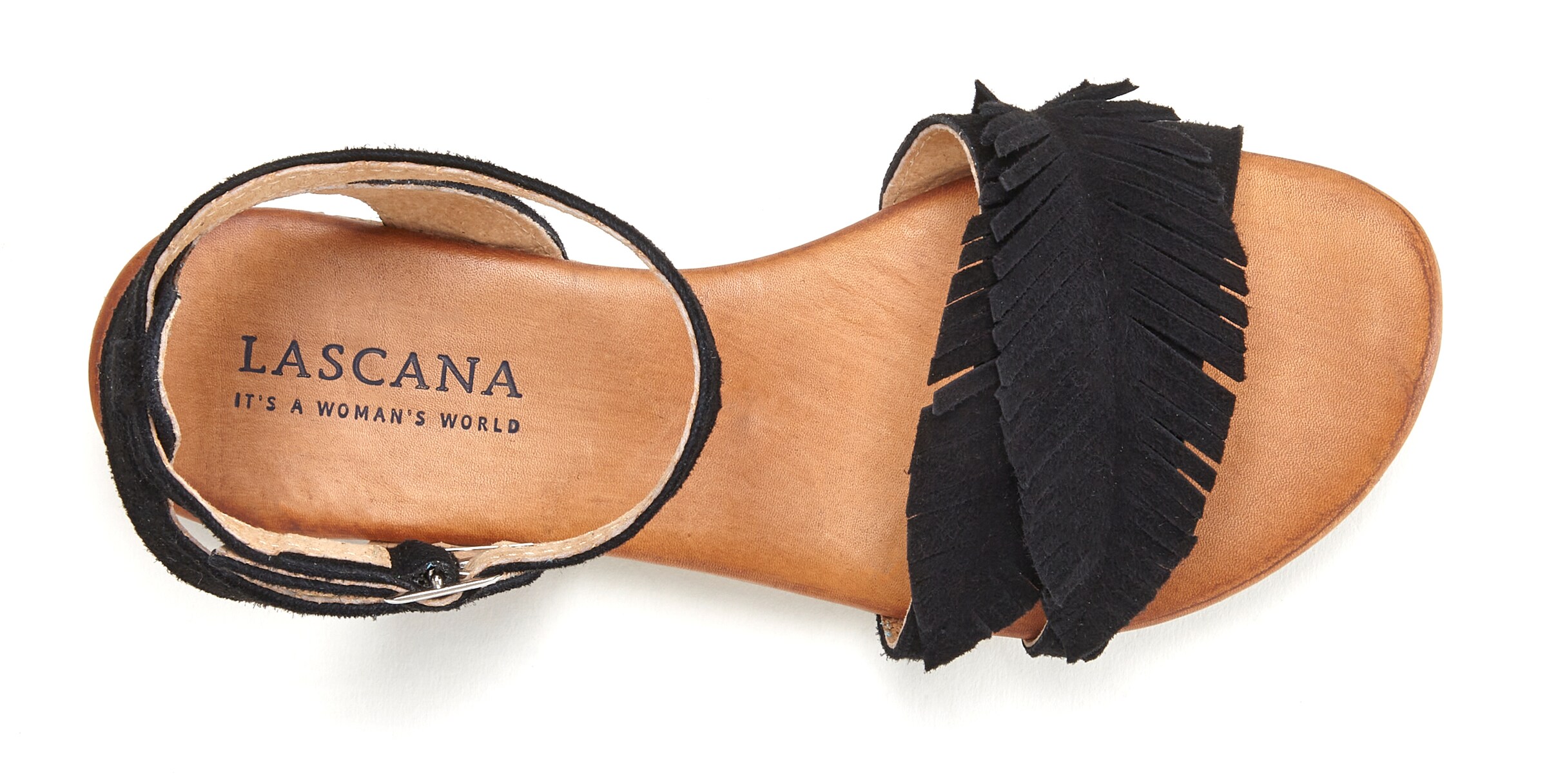 LASCANA Sandały z rzemykami w kolorze czarny