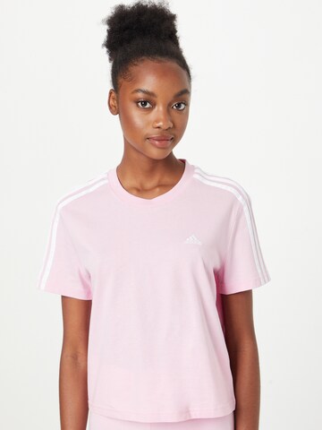 T-shirt fonctionnel 'Essentials Loose 3-Stripes ' ADIDAS SPORTSWEAR en rose : devant