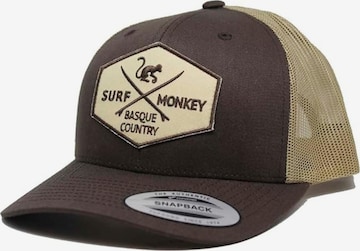 Surf Monkey Athletic Cap in Brown: front