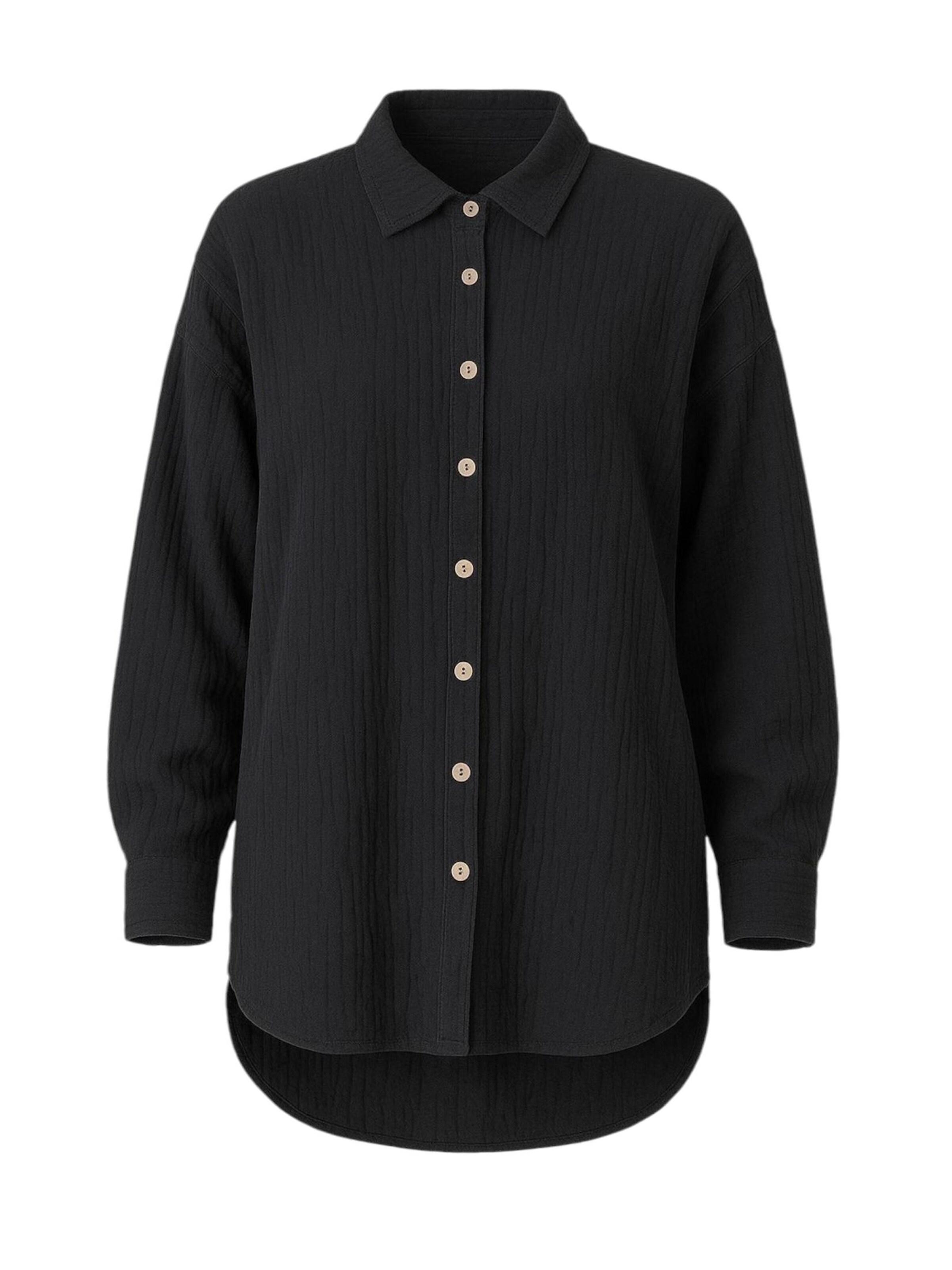 WENOR Oversizeshirt 'LAYNA'‌‌‌‌‌‌‌‌‌‌ in Schwarz: Vorderseite