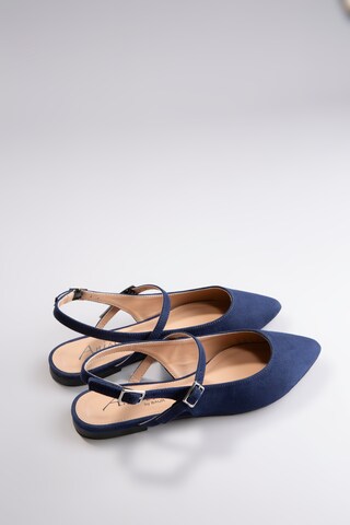 Aniston Ballet Flats with Strap in Blue