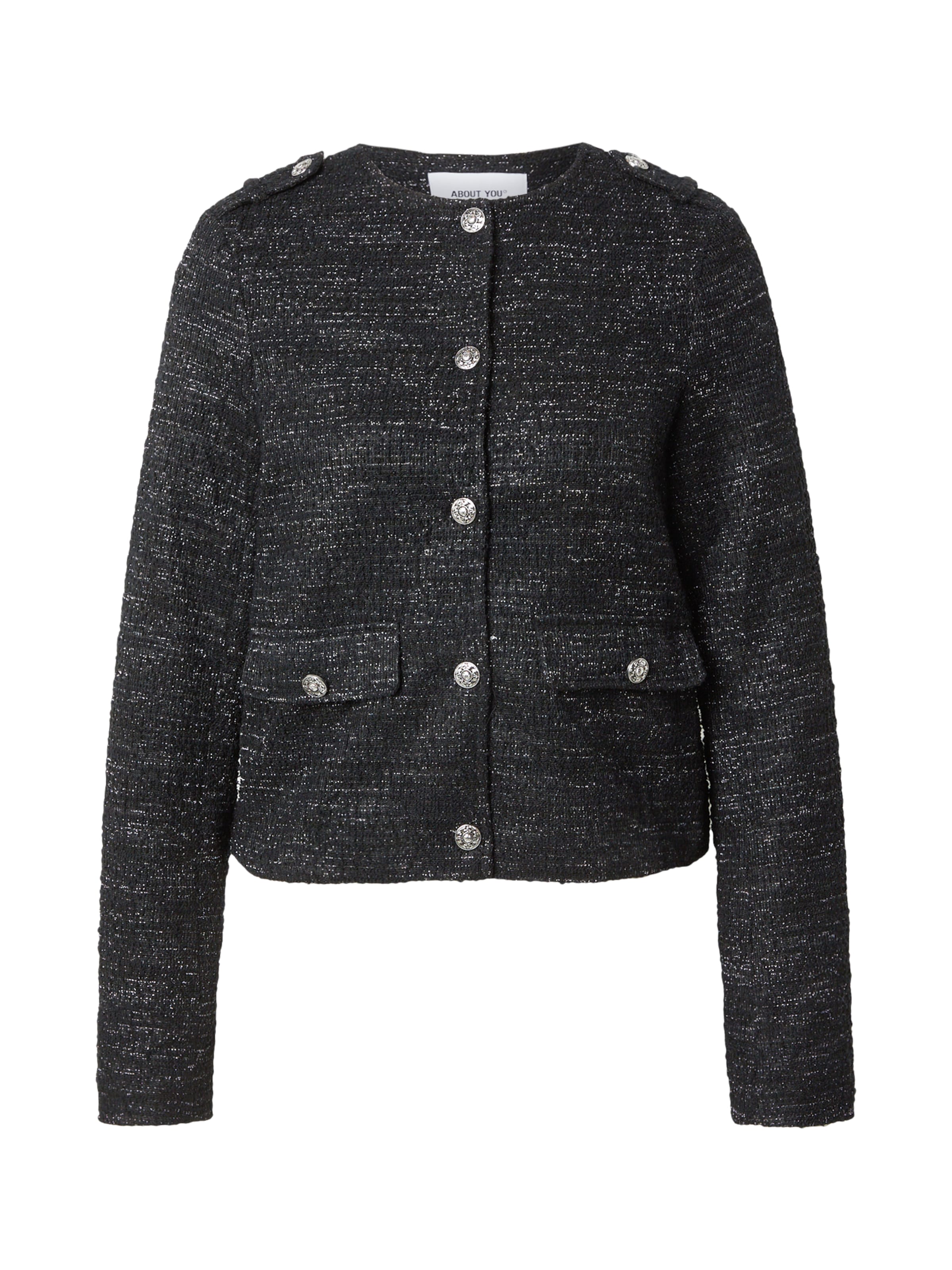 melns ABOUT YOU Starpsezonu jaka 'Caya': no priekšpuses