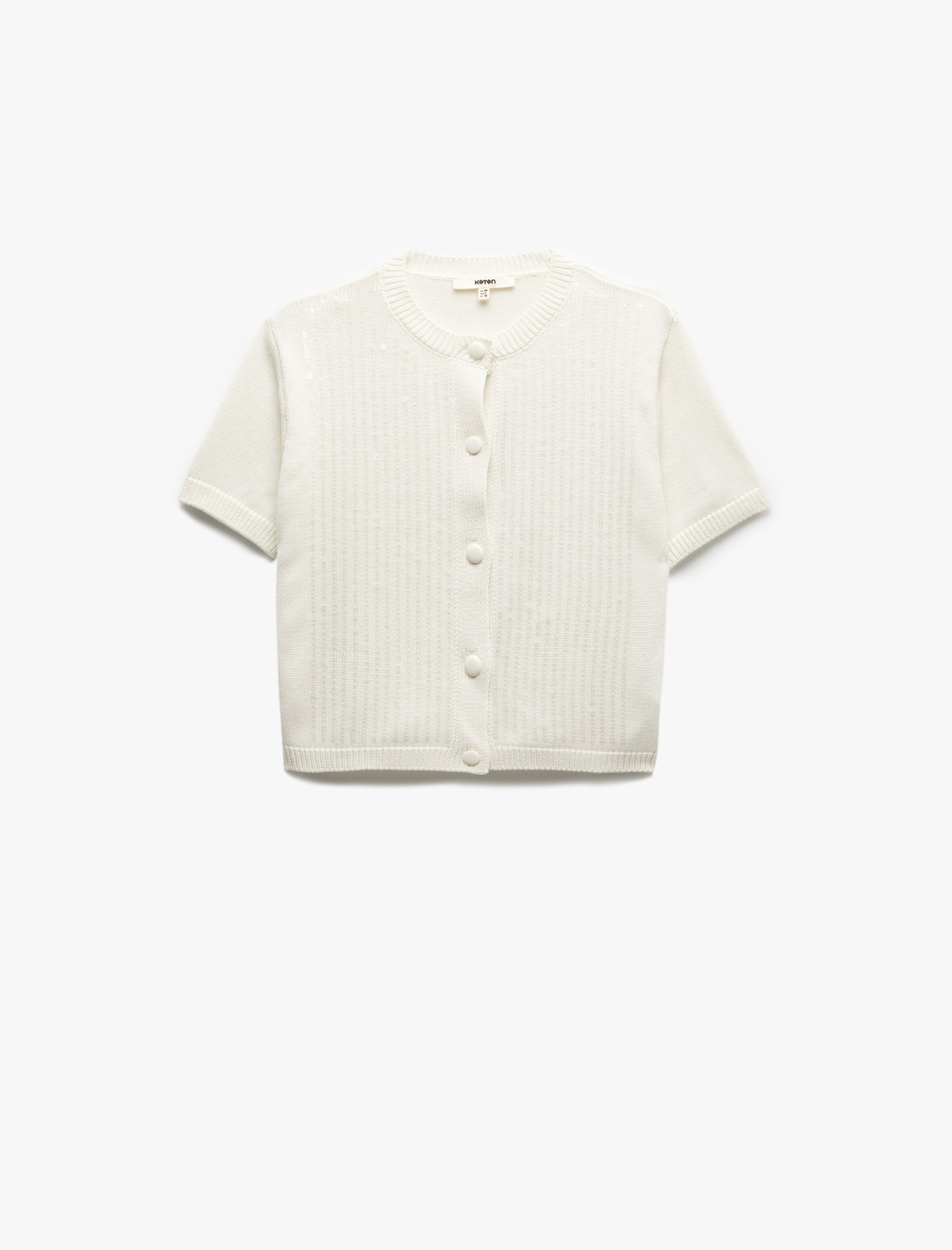 Koton Knit Cardigan in White: front