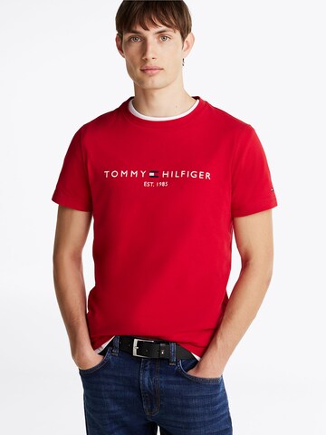 TOMMY HILFIGER Regularny krój Koszulka w kolorze czerwony: przód
