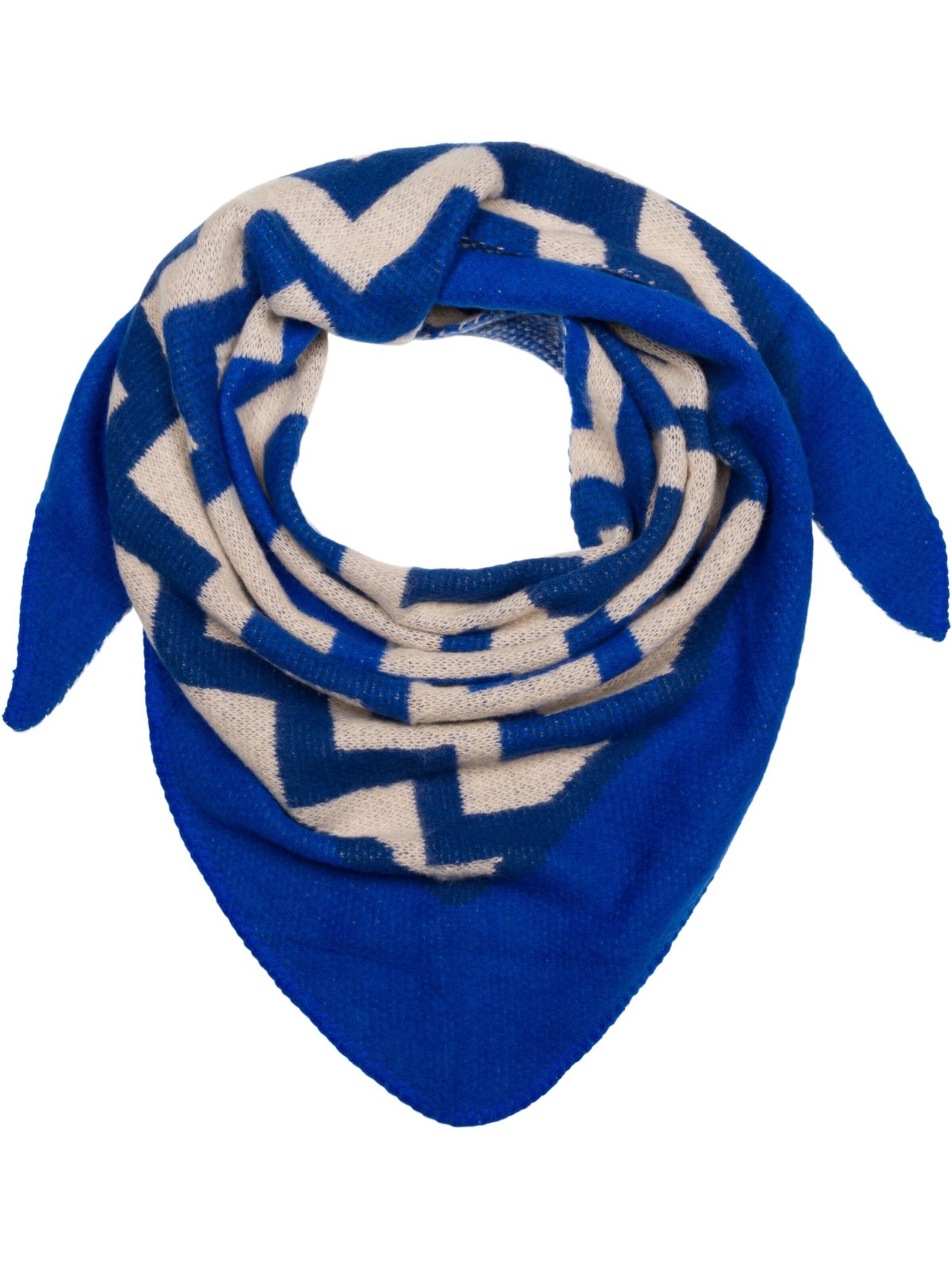 styleBREAKER Tuch 'Web Dreiecktuch Zick-Zack'‌‌‌ in Blau: Vorderseite