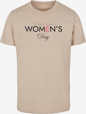 Merchcode Shirt 'WD - International Women's Day 4' in Beige: voorkant
