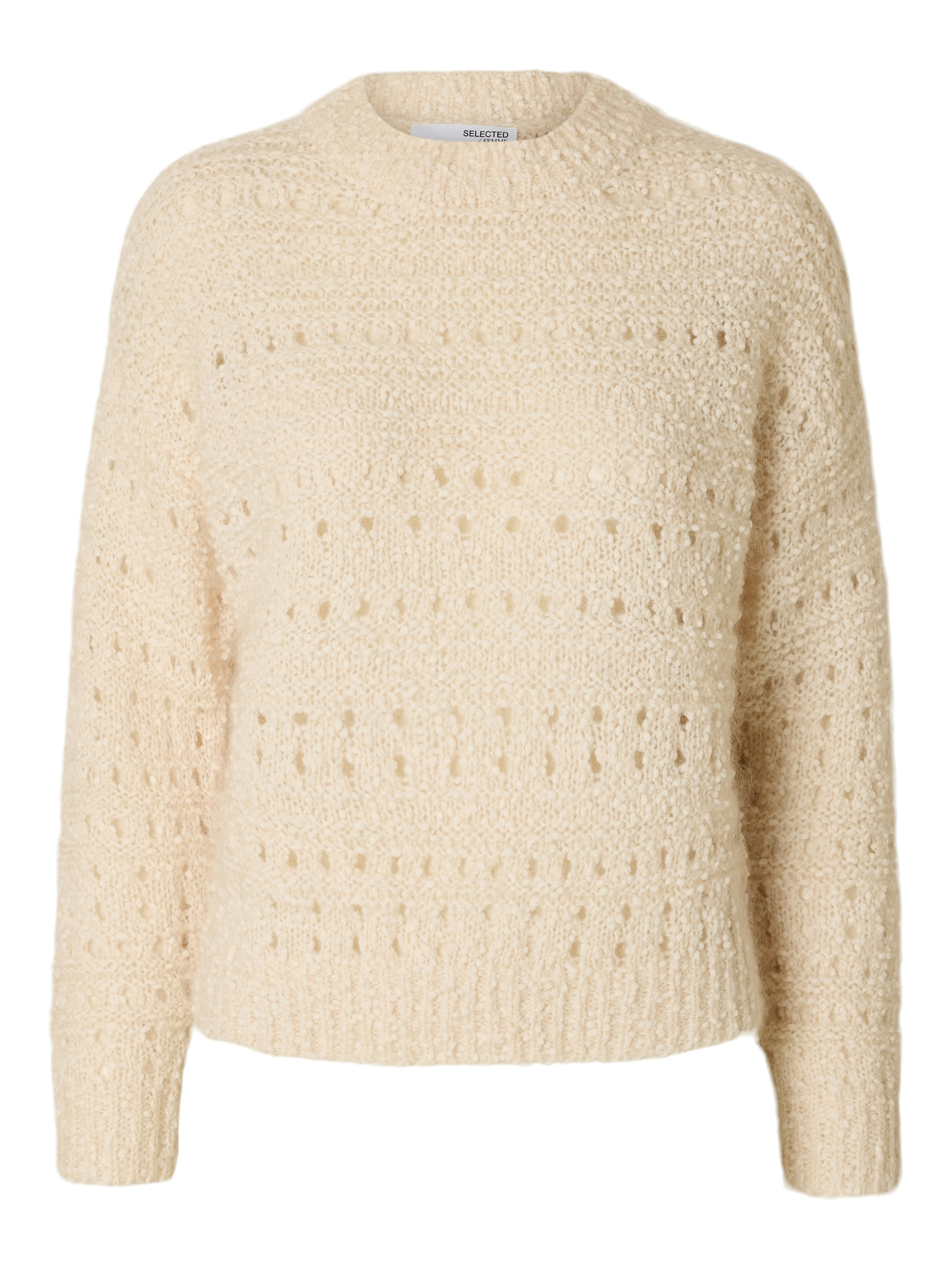 SELECTED Sweter 'SLFALFI LS' w kolorze beżowy: przód