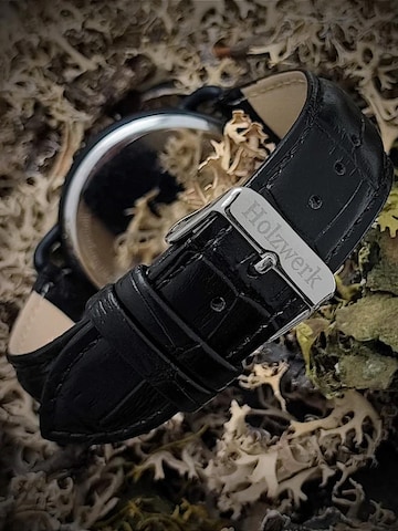 Holzwerk - Reloj analógico 'DREBKAU' en negro